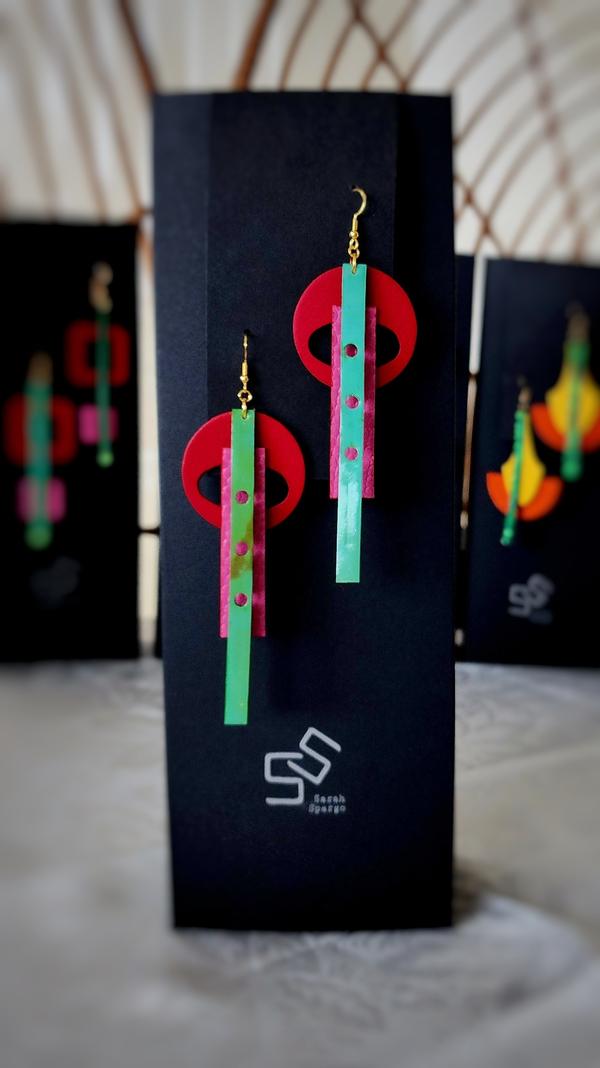 2. Earrings (red_ pink_ green) - Sarah Spargo