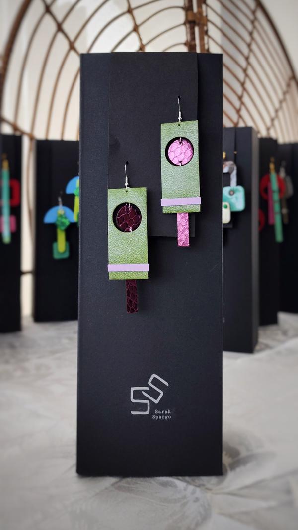 8. Earrings (green_ mauve) - Sarah Spargo