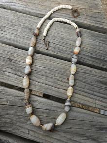 Lynn Walsh 4601. Bronze_ Agate and Shell Necklace