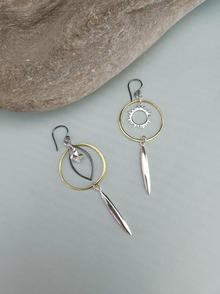 Lynn Walsh Solar Eclipse and Merkaba Drop Earrings