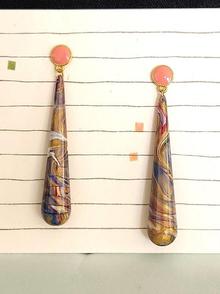 Lynn Walsh 5578. Galaxy German Resin Enamel Earrings