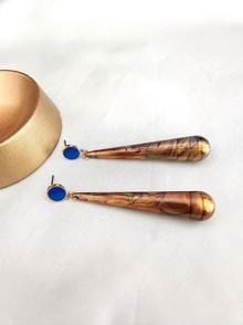 Lynn Walsh 5579. Galaxy German Resin Enamel Earrings (Blue)