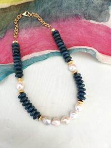 Lynn Walsh 5592.Apatite_ Pearl and Gold Necklace