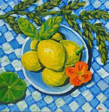 Gillian Haig Lemons on Chequered Cloth