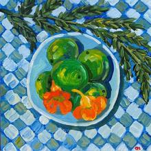 Gillian Haig Limes on Chequered Cloth