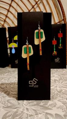 Sarah Spargo 7. Earrings (green_ gold_ bronze)