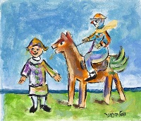 Yosl Bergner Children with donkey