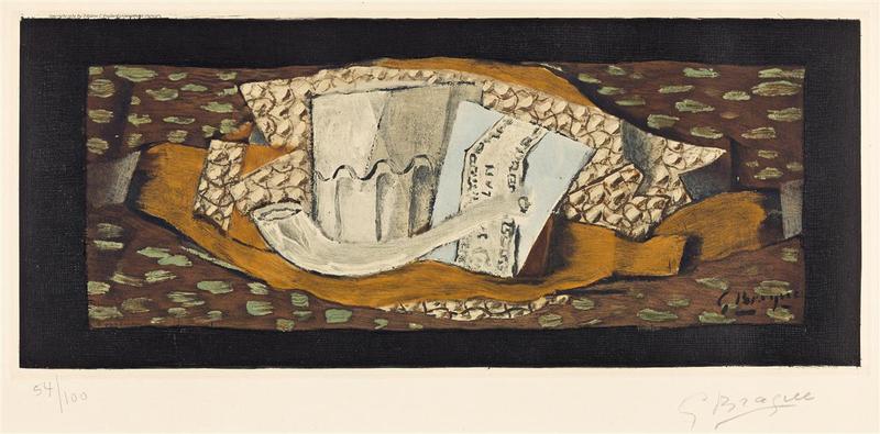 Georges Braque - Nature morte au verre et à la pipe