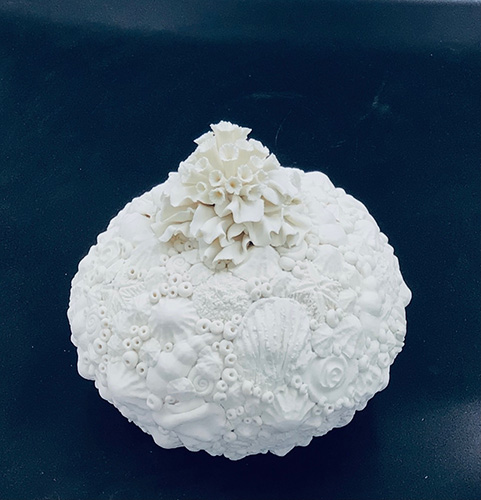 Beverley McMahon - Encrusted Shell Ball with Flutes and Fronds