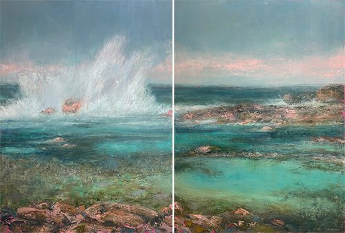 Cy Rocchi - Where Waves Collide - Diptych
