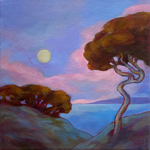 Jean Sher - Moon over Sunset Clouds