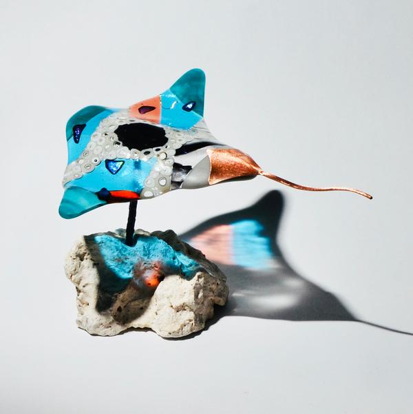 Jo-Anne Maire - Small Blue _ Pink Copper Tale Ray