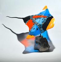 Blue and White Large Ray