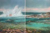 Cy Rocchi Where Waves Collide - Diptych