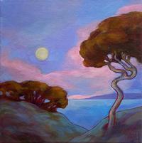 Jean Sher Moon over Sunset Clouds