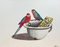 Paula Wiegmink Parrots_ Plat and Pot