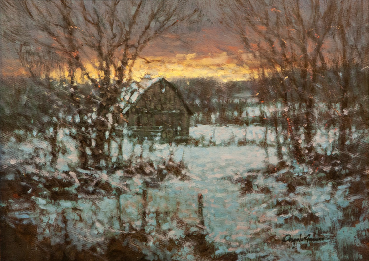 Dusk on the Farm by Angelo Franco at Sylvan Gallery - ANGELO FRANCO, JR.