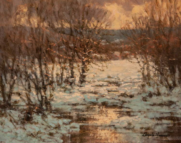 Winter_s Silent Glow by Angelo Franco at Sylvan Gallery - ANGELO FRANCO, JR.