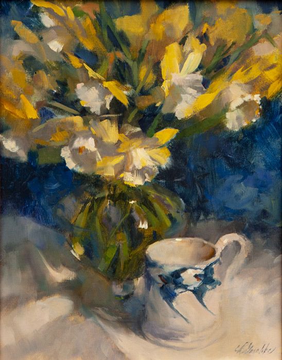 Swallows and Daffodils by Roberta Goschke at Sylvan Gallery - ROBERTA GOSCHKE