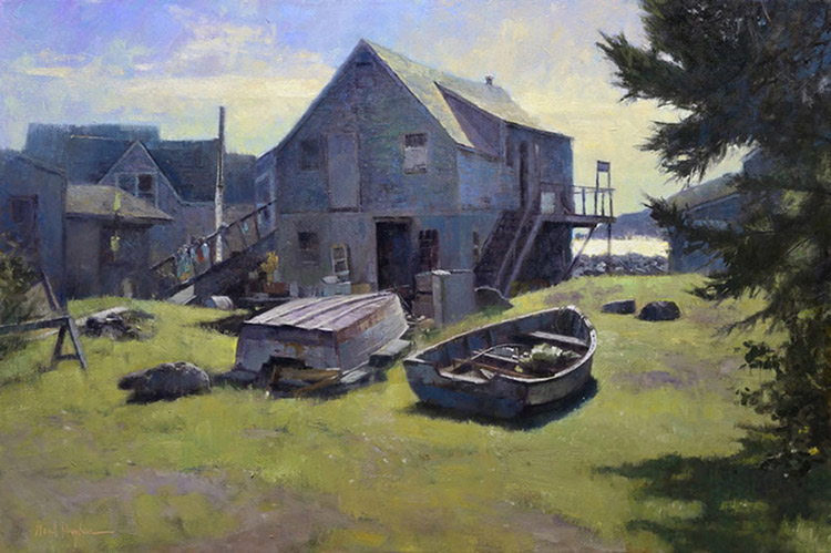 Rowboats Monhegan by Neal Hughes at Sylvan Gallery - NEAL HUGHES
