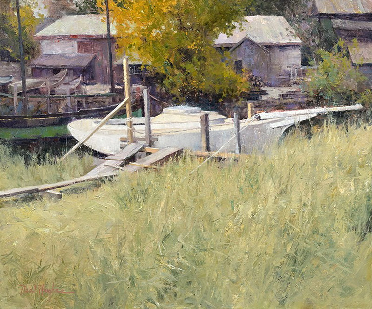 White Boat at Burnham_s by Neal Hughes at Sylvan Gallery - NEAL HUGHES