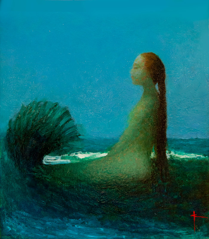 Meditative Mermaid by Charles Kolnik at Sylvan Gallery - CHARLES KOLNIK (1951 - 2020)