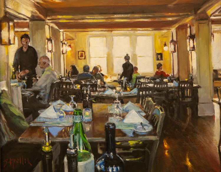 A Dinner at the Island Inn by Stan Moeller at Sylvan Gallery - STAN MOELLER