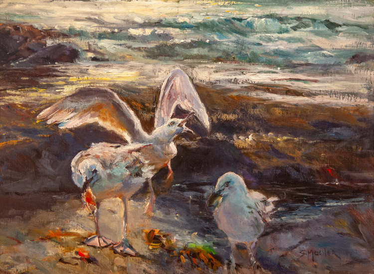 Feeding Gulls by Stan Moeller at Sylvan Gallery - STAN MOELLER