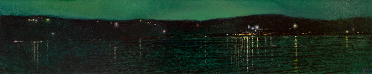Calm Night on the Hudson by Crista Pisano at Sylvan Gallery - CRISTA PISANO