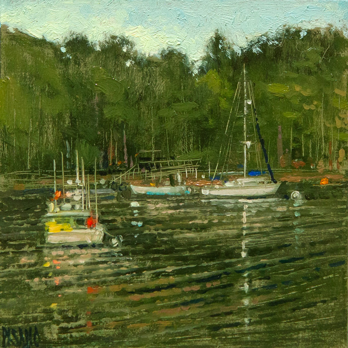 Harbor Stillness_ South Bristol by Crista Pisano at Sylvan Gallery - CRISTA PISANO
