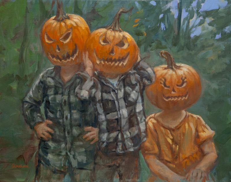 The Pumpkinhead Kids Ride Again by Ann Scanlan at Sylvan Gallery - ANN SCANLAN