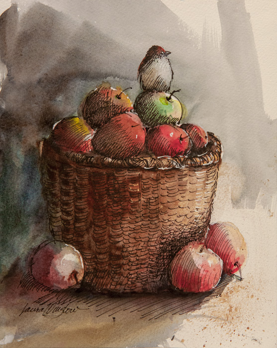 Apple Basket by Laura Winslow at Sylvan Gallery - LAURA WINSLOW
