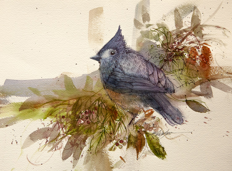 Bluebird and Berries by Laura Winslow at Sylvan Gallery - LAURA WINSLOW