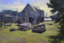 NEAL HUGHES Rowboats Monhegan by Neal Hughes at Sylvan Gallery