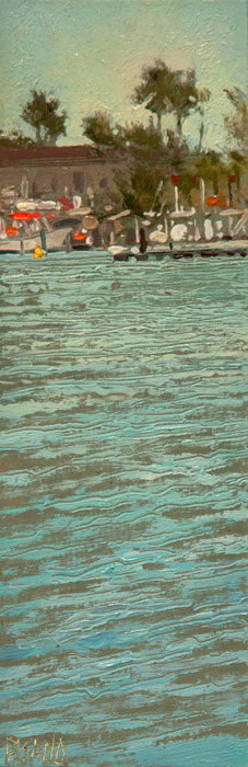 CRISTA PISANO Palms Boats and Blues by Crista Pisano at Sylvan Gallery