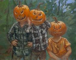ANN SCANLAN The Pumpkinhead Kids Ride Again by Ann Scanlan at Sylvan Gallery