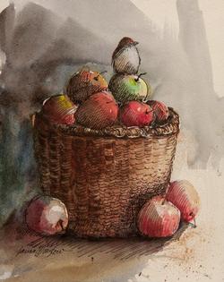 LAURA WINSLOW Apple Basket by Laura Winslow at Sylvan Gallery